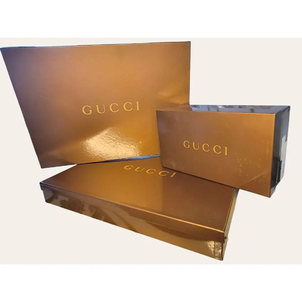 Lot Of 3 Gucci Glossy Boxes Large From Throw‎ Blankets & Mens Shoes